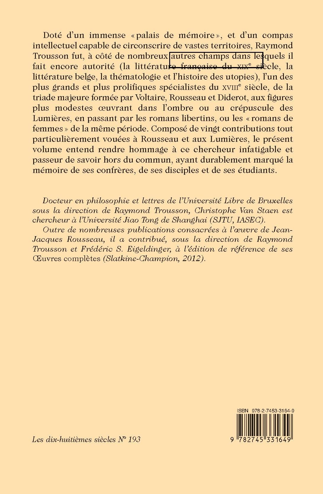 ROUSSEAU ET LES LUMIÈRES