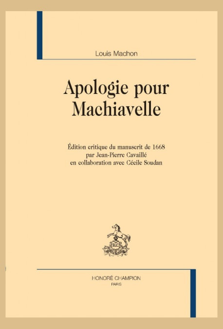 APOLOGIE POUR MACHIAVELLE