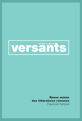 VERSANTS FASCICULE FRANCAIS. À QUOI BON L'ENSEIGNEMENT DE LA LITTÉRATURE?