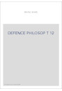 DEFENCE PHILOSOP T 12