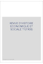 REVUE D'HISTOIRE ECONOMIQUE ET SOCIALE T1(1908)