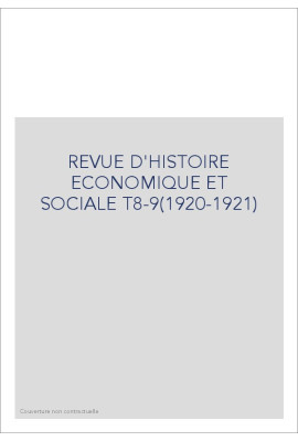 REVUE D'HISTOIRE ECONOMIQUE ET SOCIALE T8-9(1920-1921)