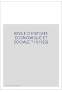 REVUE D'HISTOIRE ECONOMIQUE ET SOCIALE T11(1923)