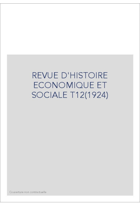 REVUE D'HISTOIRE ECONOMIQUE ET SOCIALE T12(1924)