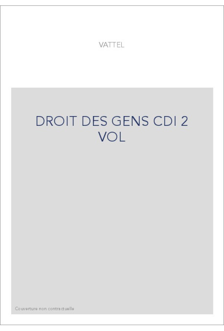DROIT DES GENS CDI 2 VOL