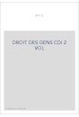 DROIT DES GENS CDI 2 VOL