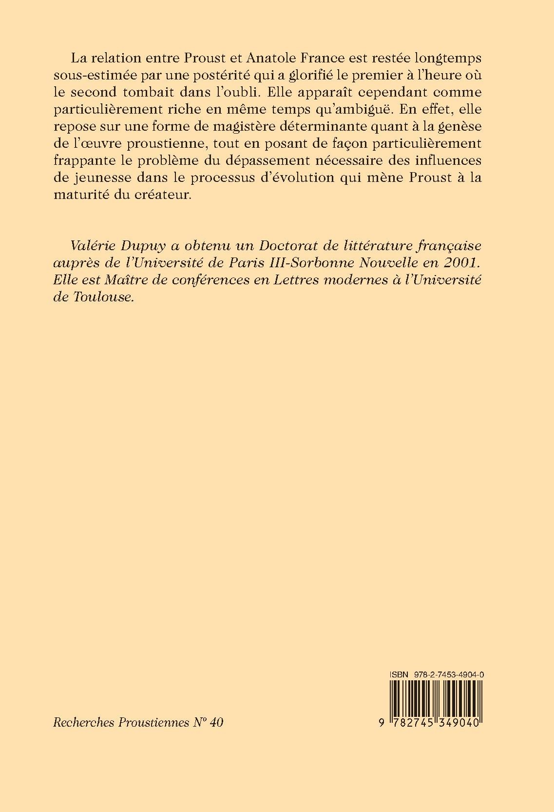 PROUST ET ANATOLE FRANCE