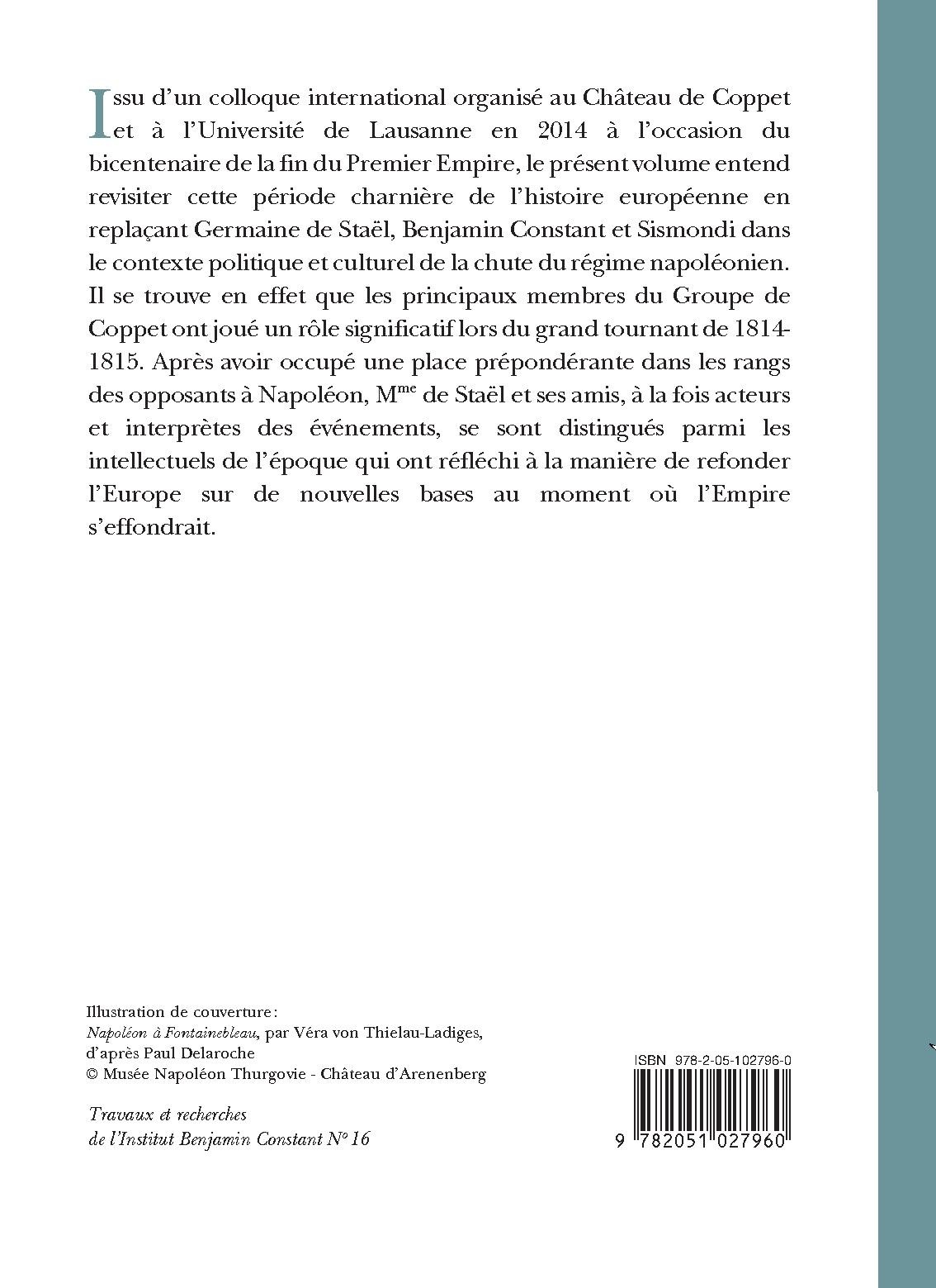 COMMENT SORTIR DE L'EMPIRE?  LE GROUPE DE COPPET FACE À LA CHUTE DE NAPOLÉON