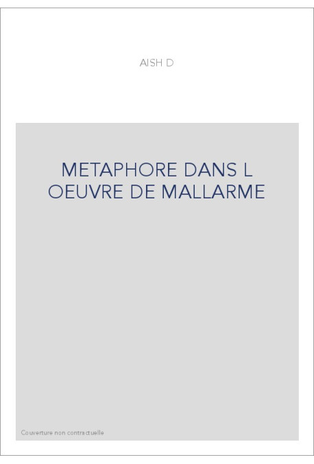 METAPHORE DANS L OEUVRE DE MALLARME