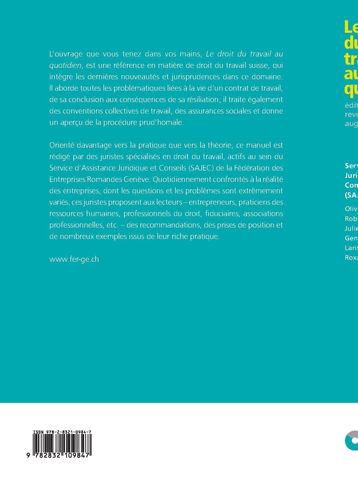 LE DROIT DU TRAVAIL AU QUOTIDIEN