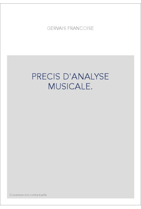 PRECIS D'ANALYSE MUSICALE.