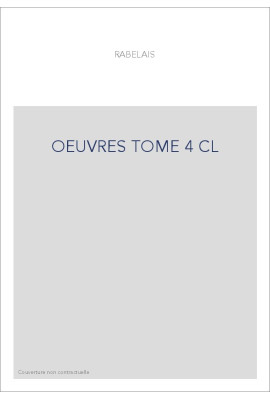 OEUVRES TOME 4 CL