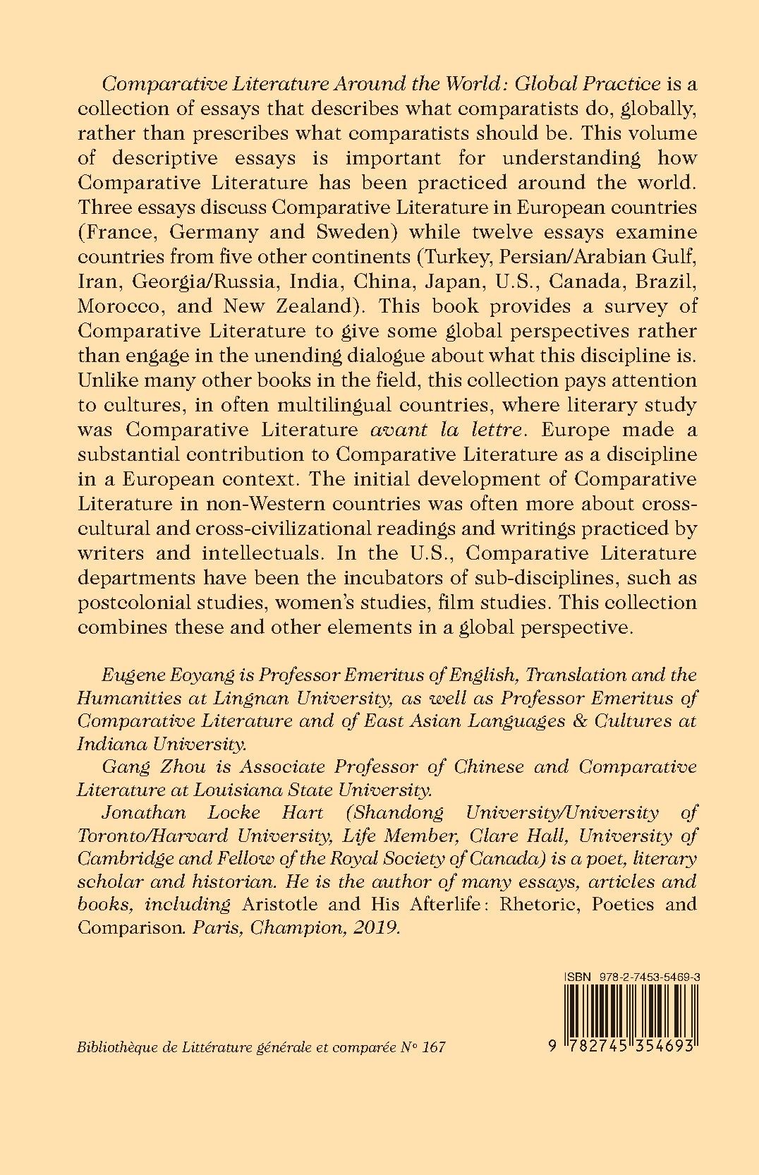 COMPARATIVE LITERATURE AROUND THE WORLD: GLOBAL PRACTICE