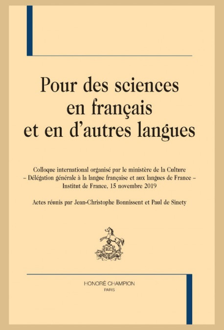 POUR DES SCIENCES EN FRANÇAIS ET EN D'AUTRES LANGUES