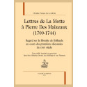 LETTRES DE LA MOTTE À PIERRE DES MAIZEAUX (1700-1744)