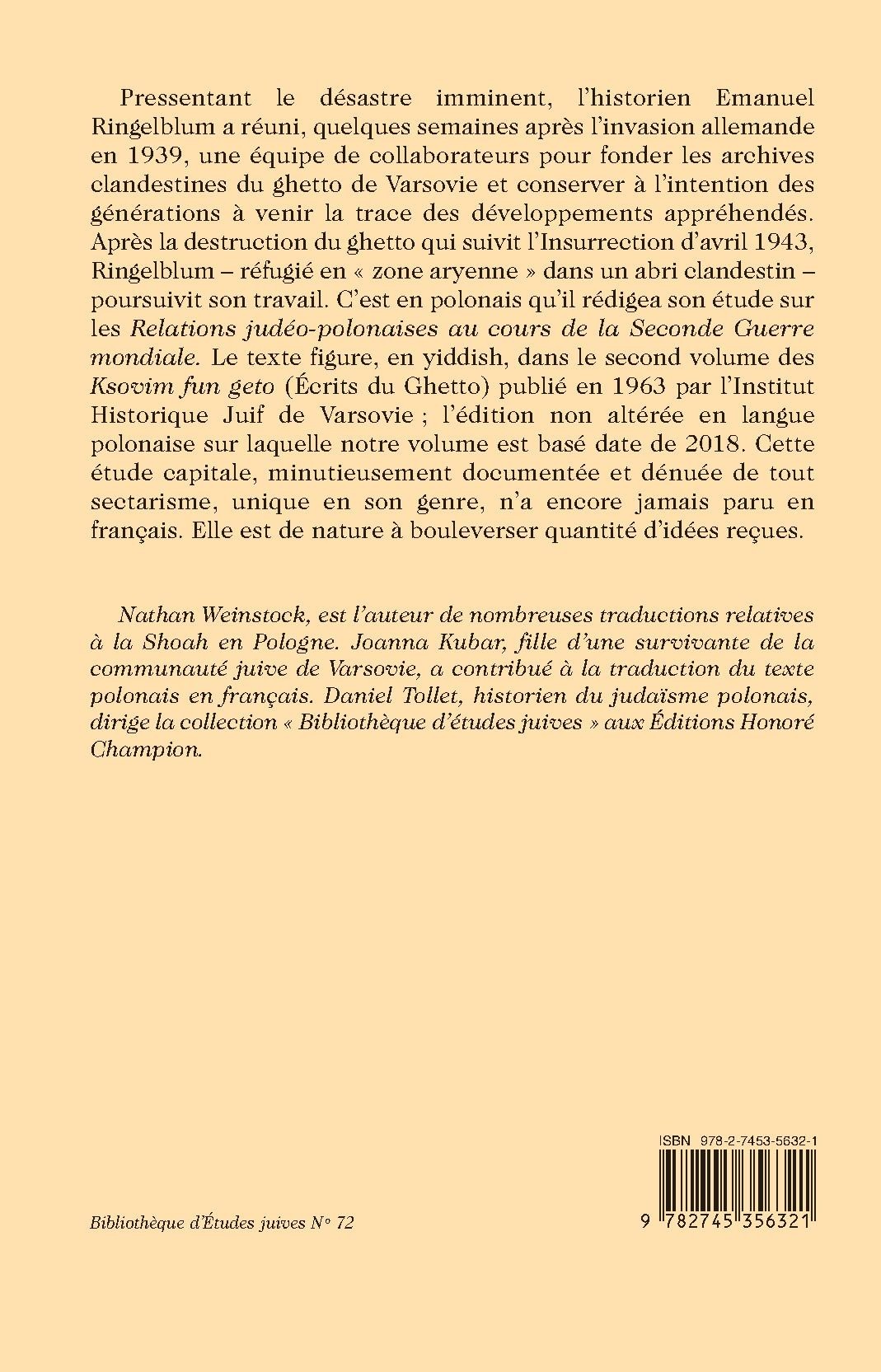 LES RELATIONS POLONO-JUIVES À L'ÉPOQUE DE LA DEUXIÈME GUERRE MONDIALE