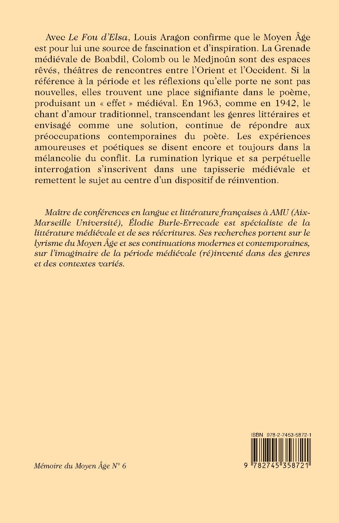 "LE FOU D'ELSA" DE LOUIS ARAGON : LE SUJET MÉDIÉVAL RÉINVENTÉ
