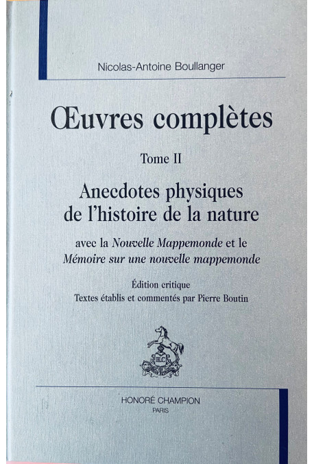 OEUVRES COMPLETES. TOME 2 ANECDOTES PHYSIQUES DE L'HISTOIRE DE LA NATURE