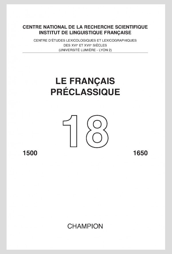 LE FRANÇAIS PRÉCLASSIQUE 18