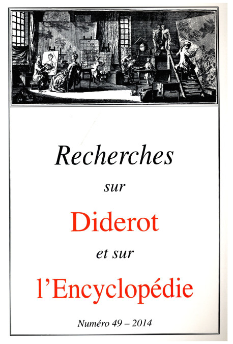 RECHERCHES SUR DIDEROT ET SUR L'ENCYCLOPÉDIE 49 - 2014