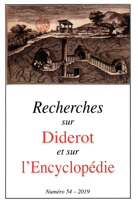 RECHERCHES SUR DIDEROT ET SUR L'ENCYCLOPÉDIE 54- 2019