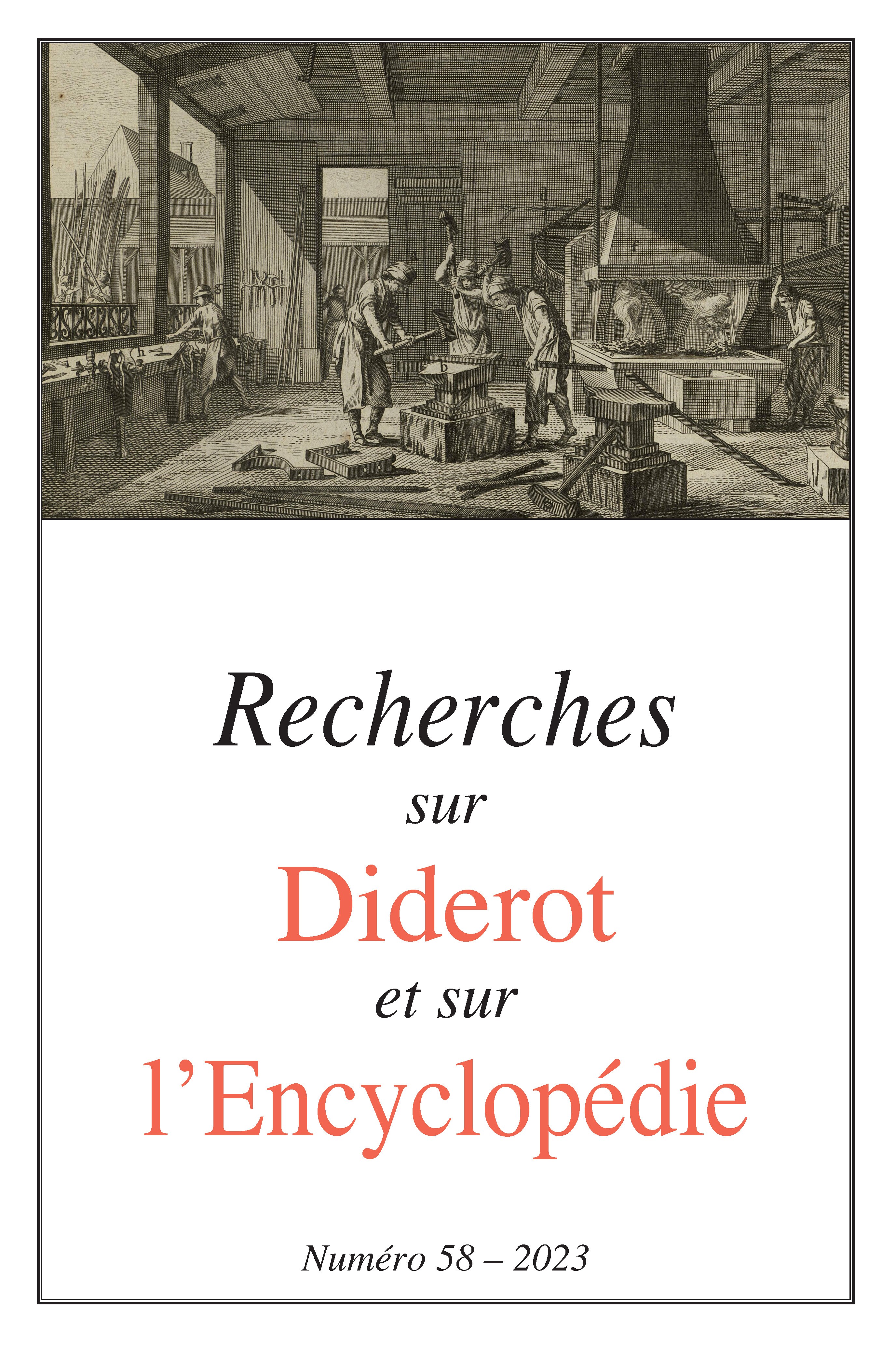 RECHERCHES SUR DIDEROT ET SUR L'ENCYCLOPÉDIE 58- 2023