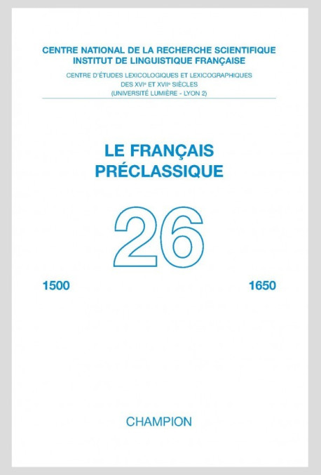 LE FRANÇAIS PRÉCLASSIQUE 26