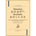 MÉMOIRES DE M. DE B***,  SECRÉTAIRE DE M. L. C. D. R.