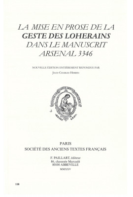 LA MISE EN PROSE DE LA "GESTE DES LOHERAINS" DANS LE MANUSCRIT ARSENAL 3346