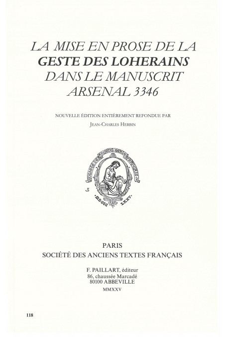 LA MISE EN PROSE DE LA "GESTE DES LOHERAINS" DANS LE MANUSCRIT ARSENAL 3346