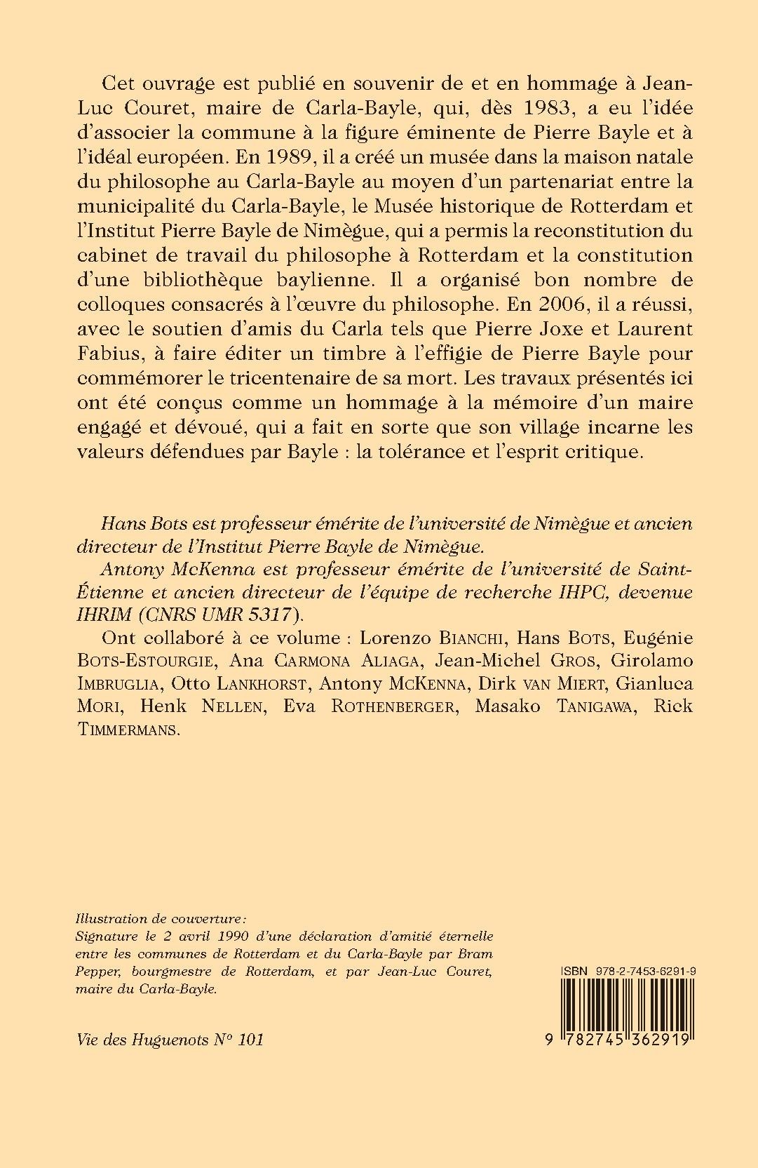 ÉTUDES SUR LE "DICTIONNAIRE HISTORIQUE ET CRITIQUE" DE PIERRE BAYLE