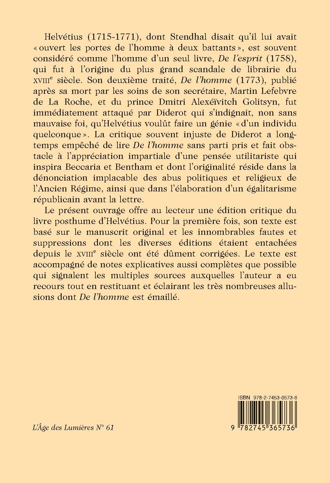OEUVRES COMPLÈTES TOME II. DE L'HOMME, DE SES FACULTES INTELLECTUELLES ET DE SON EDUCATION