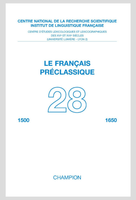 LE FRANÇAIS PRÉCLASSIQUE 28