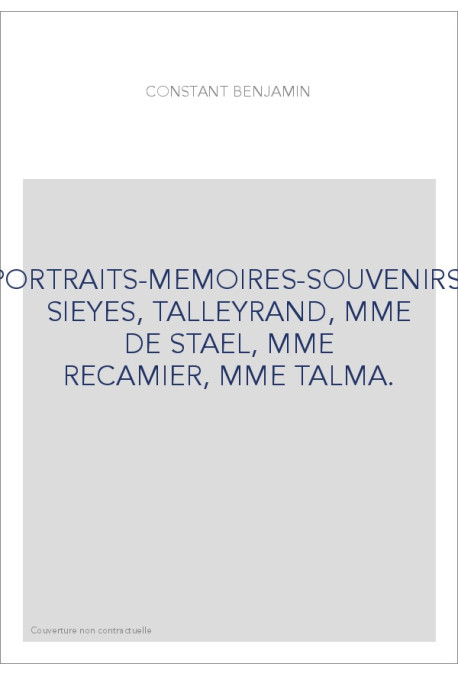 PORTRAITS - MÉMOIRES - SOUVENIRS